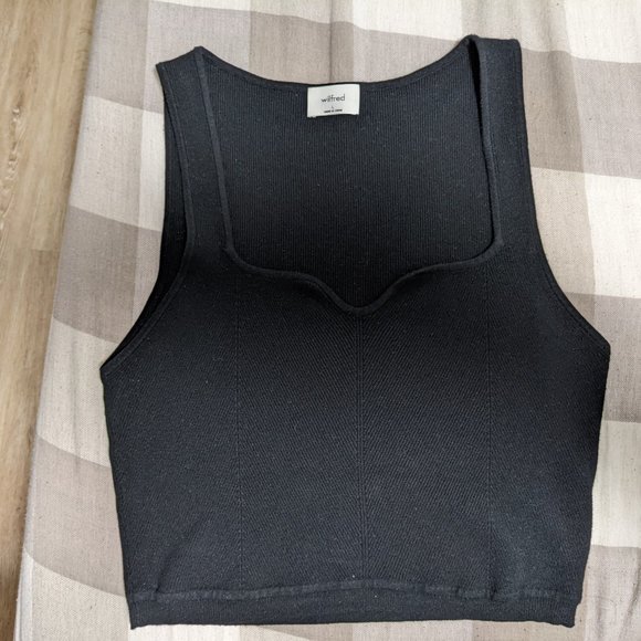Aritzia Wilfred Tuscany Sleeveless Sweater - Black Size L EUC - Picture 2 of 2